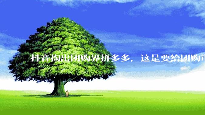 抖音掏出团购界拼多多，这是要给团购市场上强度？_省省_用户_字节