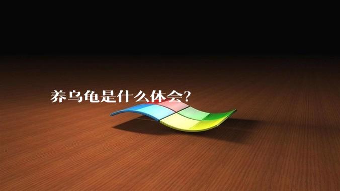 养乌龟是什么体会？